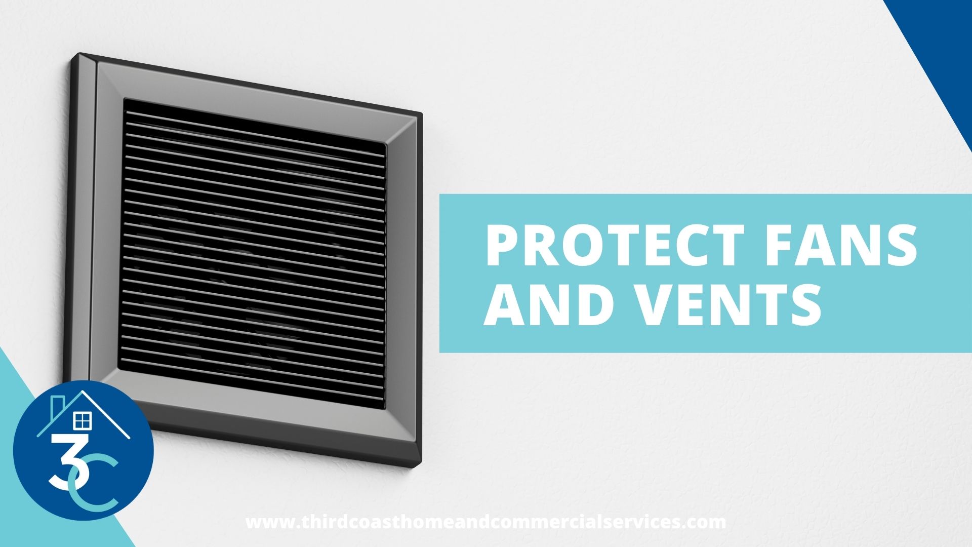 A black air vent with the words protect your home and vents written in front of it.
